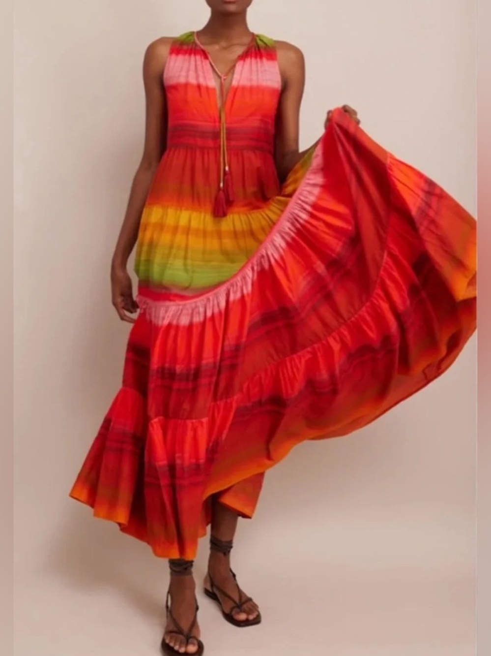 Cara Cara Grace Tiered Cotton Voile Dress Size XS/S